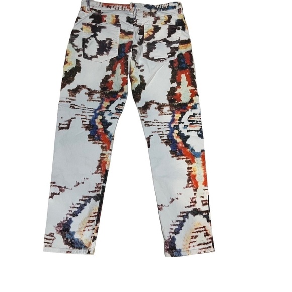 Isabel Marant Etoile Reilly Printed Slim Jeans White/Multicolored Sz 42 - Picture 6 of 12